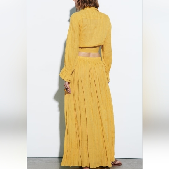 Zara Long Ramie Skirt - Picture 3 of 11